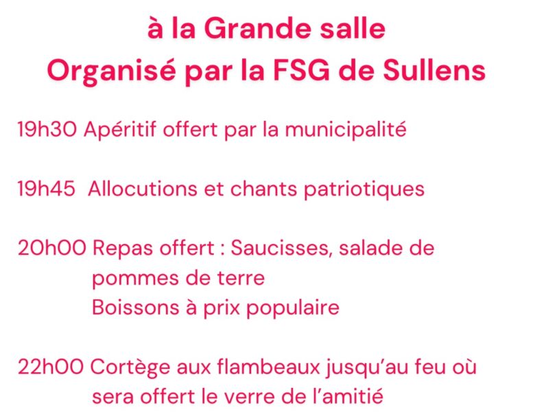 Fête 1er août 2026